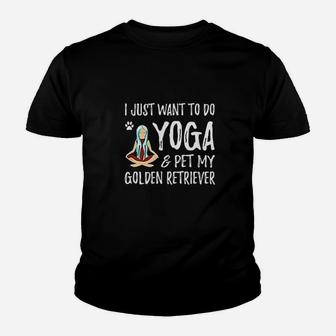 Yoga And Golden Retriever Funny Dog Mom Gift Idea Youth T-shirt | Crazezy