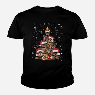 Yorkie Dogs Tree Christmas Sweater Xmas Pet Animal Dog Lover Youth T-shirt | Crazezy DE