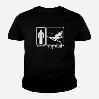 Your Dad My Dad Loves Skiing Premium Youth T-shirt | Crazezy
