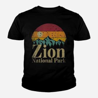 Zion National Park Retro Style Hiking Vintage Camping Gift Youth T-shirt | Crazezy
