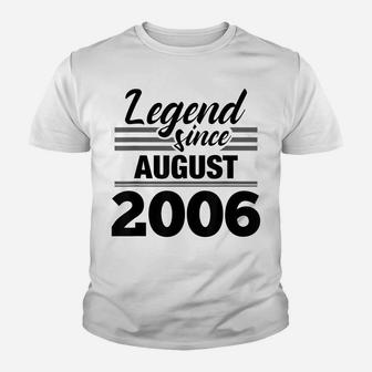 13Th Birthday Gift Legend Since August 2006 Youth T-shirt | Crazezy