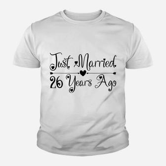 26 Years Wedding Anniversary Gift Idea For Him & Her Couple Youth T-shirt | Crazezy