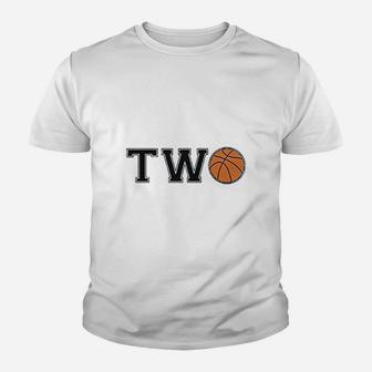 2nd Birthday Gift For Two Years Old Basketball Youth T-shirt | Crazezy