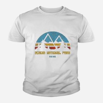 Acadia National Park Maine Retro Vintage Hiking Gift Youth T-shirt | Crazezy CA