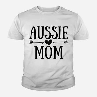 Aussie Mom Funny Australian Shepherd Gifts For Women Dog Youth T-shirt | Crazezy