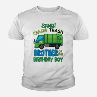 Bang Crash Trash Brother Garbage Truck Birthday Family Party Youth T-shirt | Crazezy DE