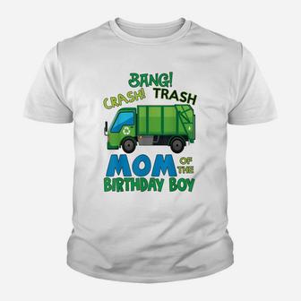 Bang Crash Trash Mom Garbage Truck Birthday Family Party Youth T-shirt | Crazezy
