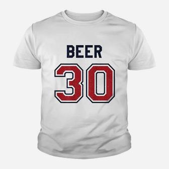 Beer 30 Athlete Uniform Jersey Funny Baseball Gift Graphic Youth T-shirt | Crazezy CA