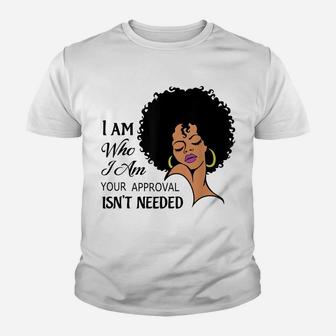 Black Queen Lady Curly Natural Afro African American Ladies Youth T-shirt | Crazezy DE