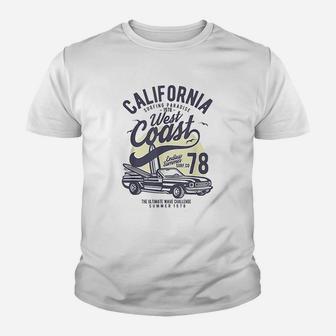 California West Coast Vintage Surf Beach Vacation Gift Youth T-shirt | Crazezy CA