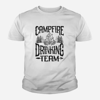Campfire Drinking Team Funny Camping Youth T-shirt | Crazezy