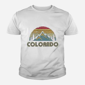 Colorado Retro Vintage Mountains Nature Hiking Youth T-shirt | Crazezy