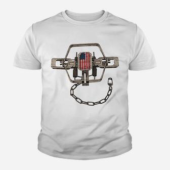 Coyote Trap Shirt For People Who Trap Features A Usa Flag Youth T-shirt | Crazezy