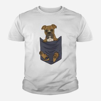 Cute Boxer In Your Pocket Dog Lover Funny Men Women Gift Youth T-shirt | Crazezy