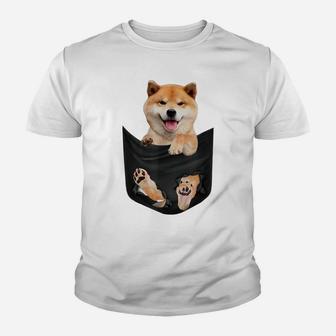 Cute Shiba Inu In Your Pocket Akita Dog Lover Owner Youth T-shirt | Crazezy