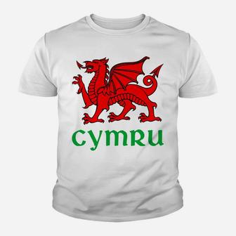 Cymru Welsh Pride Shirt Red Dragon Of Wales Flag Sweatshirt Youth T-shirt | Crazezy