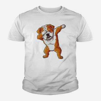 Dabbing English Bulldog Boys Dab Dance Puppy Lover Youth T-shirt | Crazezy