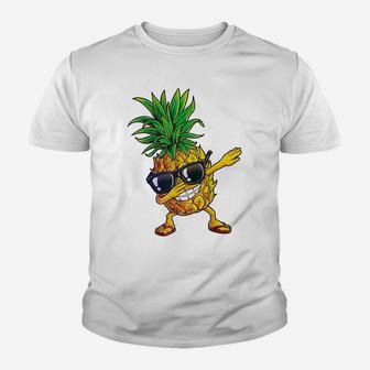 Dabbing Pineapple Sunglasses T Shirt Aloha Beaches Hawaii Youth T-shirt | Crazezy CA