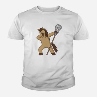 Dancing Dabbing Horse Lacrosse Player Youth T-shirt | Crazezy AU