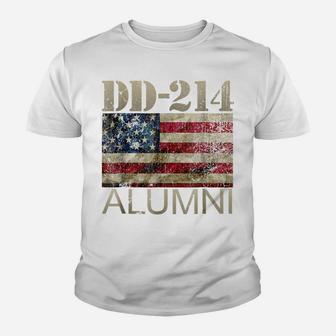 Dd-214 Army Alumni Vintage American Flag T Shirt Youth T-shirt | Crazezy