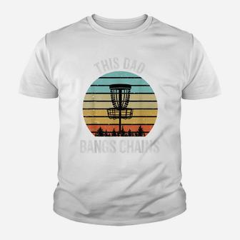Disc Golf Shirt Funny Dad Bangs Chains Retro Disc Golf Gift Youth T-shirt | Crazezy
