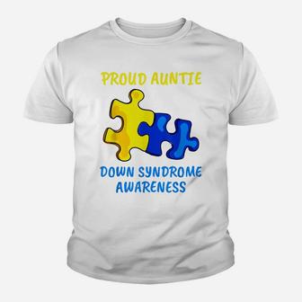 Down Syndrome Awareness Proud Aunty Down Syndrome Auntie Youth T-shirt | Crazezy AU
