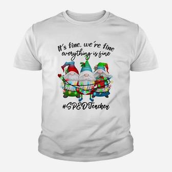 Everything Is Fine Special Education SPED Teacher Christmas Youth T-shirt | Crazezy