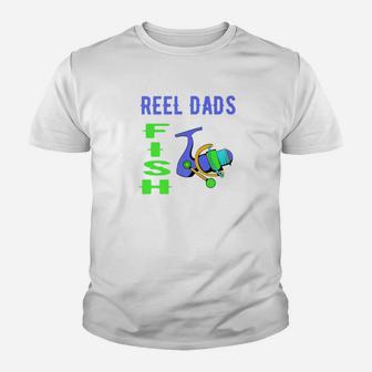 Fathers Day Fishing Reel Cool Dad Son Dads Fish Gift Premium Youth T-shirt | Crazezy UK