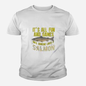 Funny Salmon Fishing Freshwater Saltwater Fish Gift Youth T-shirt | Crazezy