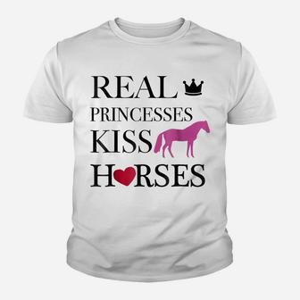 Horses, Real Princesses Kiss Horses Youth T-shirt | Crazezy