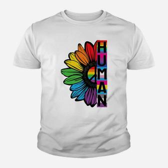Human Sunflower Lgbt Flag Gay Pride Month Lgbtq Youth T-shirt | Crazezy