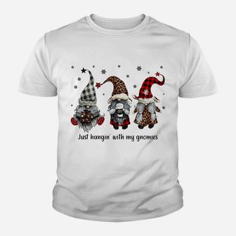 Just Hangin With My Gnomies Santa Gnome Christmas Sweatshirt Youth T-shirt | Crazezy UK
