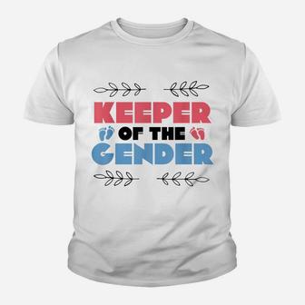 Keeper Of The Gender Reveal Baby Shower Cute Gift Youth T-shirt | Crazezy