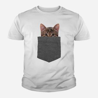 Kitty In Your Pocket Tshirt Cat Shirt Youth T-shirt | Crazezy