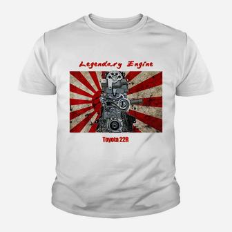Legendary Auto Engines 22R 22RE Japan Flag Retro Car Truck Youth T-shirt | Crazezy