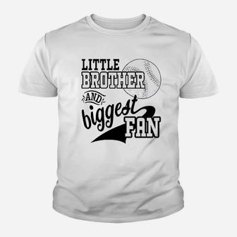 Little Brother And Biggest Fan Baseball Family Youth T-shirt | Crazezy CA