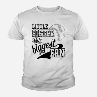 Little Sister And Biggest Fan Baseball Family Youth T-shirt | Crazezy DE