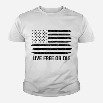 Live Free Or Die 2Nd Amendment American Flag Raglan Baseball Tee Youth T-shirt | Crazezy