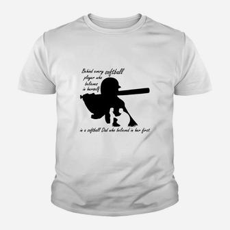 Mens Behind Every Softball Player Is Softball Youth T-shirt | Crazezy UK