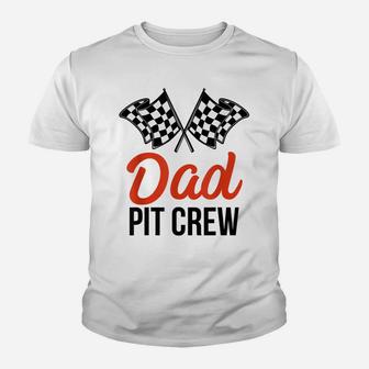 Mens Dad Pit Crew | Funny Hosting Car Race Birthday Party Youth T-shirt | Crazezy