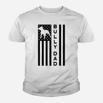 Mens Proud Bully Dad Men's Pitbull Shirt Us Flag Owner Youth T-shirt | Crazezy