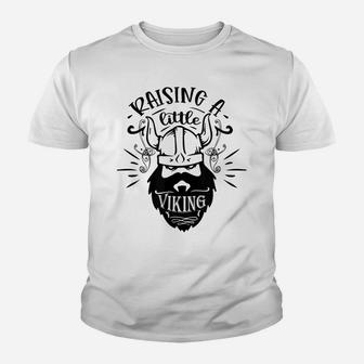 Mens Raising Little Viking Proud Viking Origin Viking Dad Son Youth T-shirt | Crazezy DE
