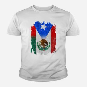 Mexirican Mexico Flag Puerto Rico Flag Boricua Chicano Gift Youth T-shirt | Crazezy