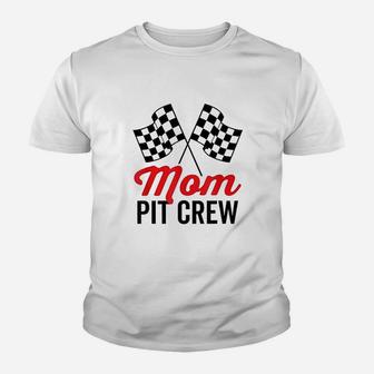 Mom Pit Crew For Racing Party Team Mommy Costume Youth T-shirt | Crazezy