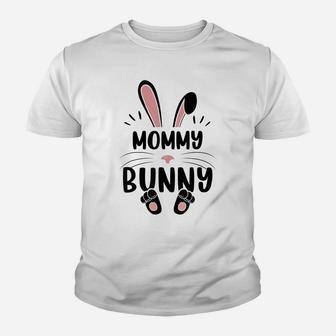 Mommy Bunny Funny Matching Easter Bunny Egg Hunting Youth T-shirt | Crazezy