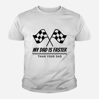 My Dad Is Faster Race Car Racing Mechanic Youth T-shirt | Crazezy