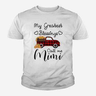 My Greatest Blessings Call Me Mimi Pumpkin Truck Youth T-shirt | Crazezy