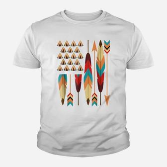 Native American Pride Usa Flag Youth T-shirt | Crazezy