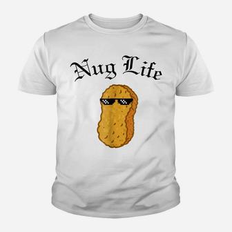 Nug Life Sunglasses , Funny Chicken Nugget Tee Youth T-shirt | Crazezy