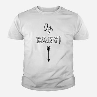 Oy Baby Hanukkah Funny Pregnancy Announcement Tee Shirt Youth T-shirt | Crazezy